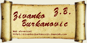 Živanko Burkanović vizit kartica